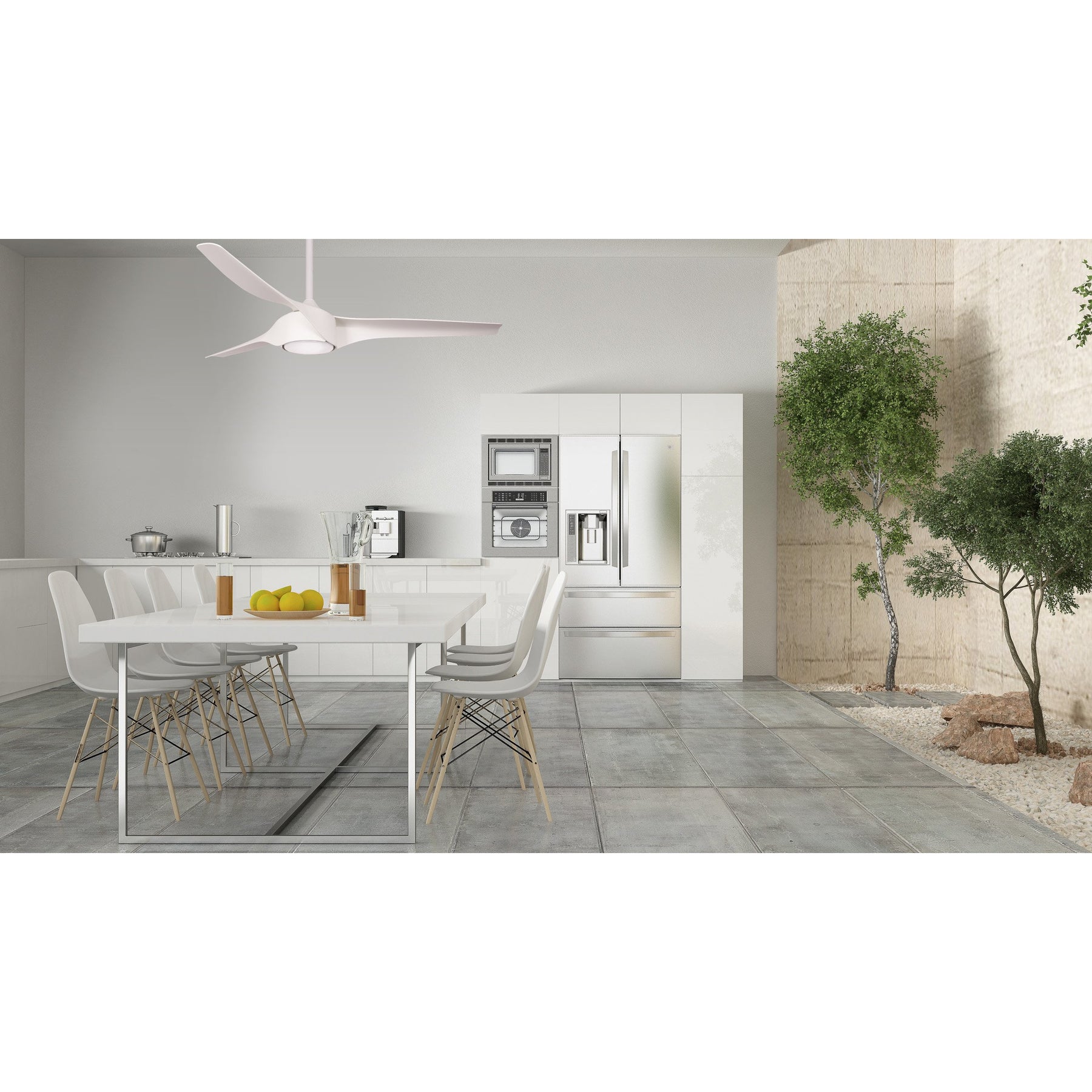 Star Fans Matte White Star X Indoor Outdoor Ceiling Fan With Led light and Remot ...